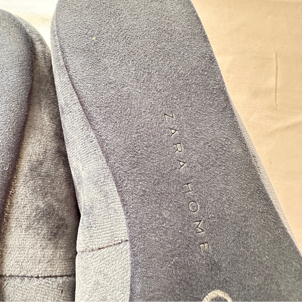 Zara Blue Velvet Slippers with Butterfly Embellishment 38 - Picture 5 of 5
